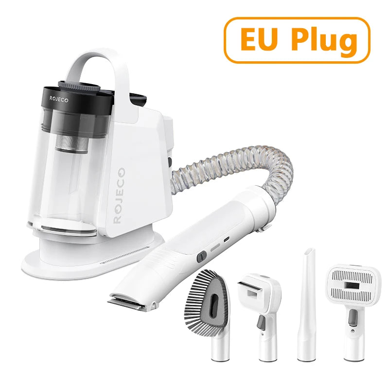 ROJECO Pet Multifunction Grooming Vacuum Kit 5-IN-1 Smart Touch Portable Household Pet Vacuum Cleaner for Cat Dog Hair Groomer