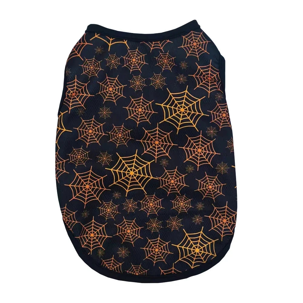 Dog Cosplay Costumes Funny Pumpkin Halloween Puppy Party Clothes Pet Transformation Sleeveless Vest For Small Medium Dogs Cats