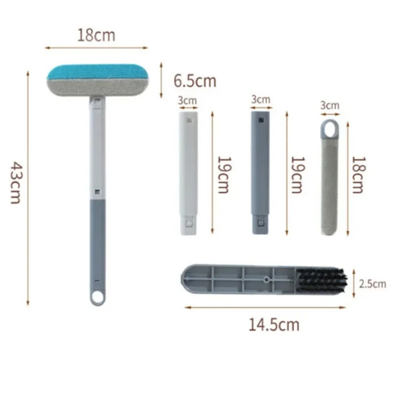 3 in 1 Pet Hair Remover Brush Long Handle Window Cleaning Brush Pet Fur Cleaning Tool Manual Cat Dog Hair Remover Brush