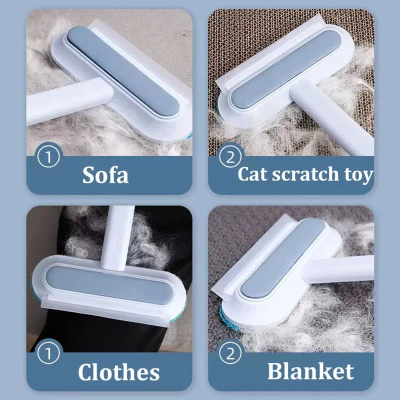 3 in 1 Pet Hair Remover Brush Long Handle Window Cleaning Brush Pet Fur Cleaning Tool Manual Cat Dog Hair Remover Brush