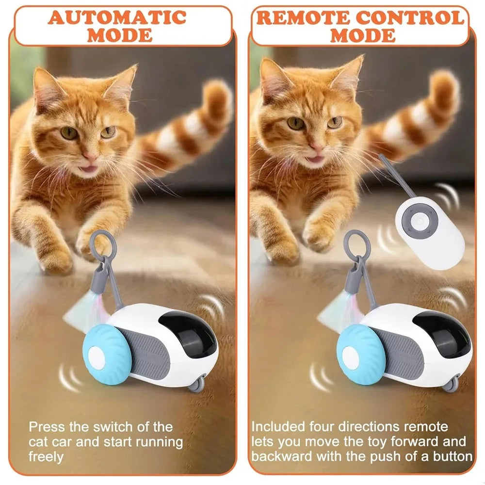 Smart Cat Toy Pet Interactive Automatic Moving Remote Electric Car Toys Upgraded Version Rechargeable Kitten Training Game Toys