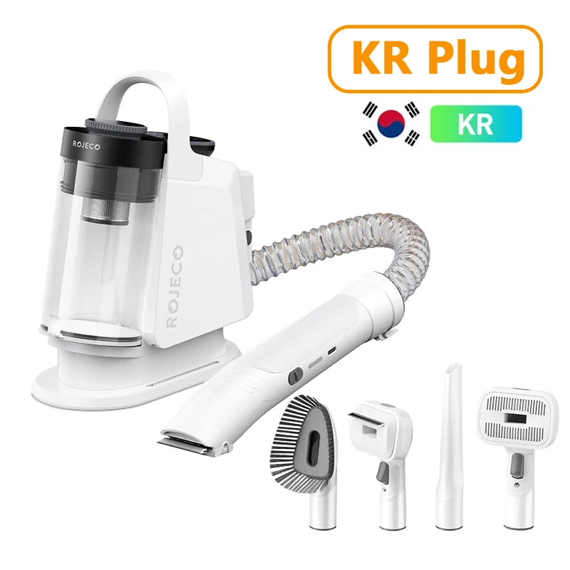 ROJECO Pet Multifunction Grooming Vacuum Kit 5-IN-1 Smart Touch Portable Household Pet Vacuum Cleaner for Cat Dog Hair Groomer