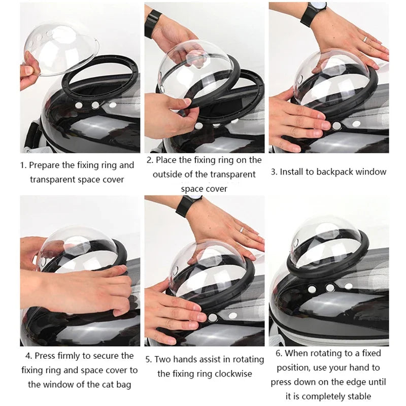 Premium Transparent Breathable SpaceCapsule Pet Backpack Lightweight Portable Carrier Bag for Cats Dogs Travel Outdoor Transport