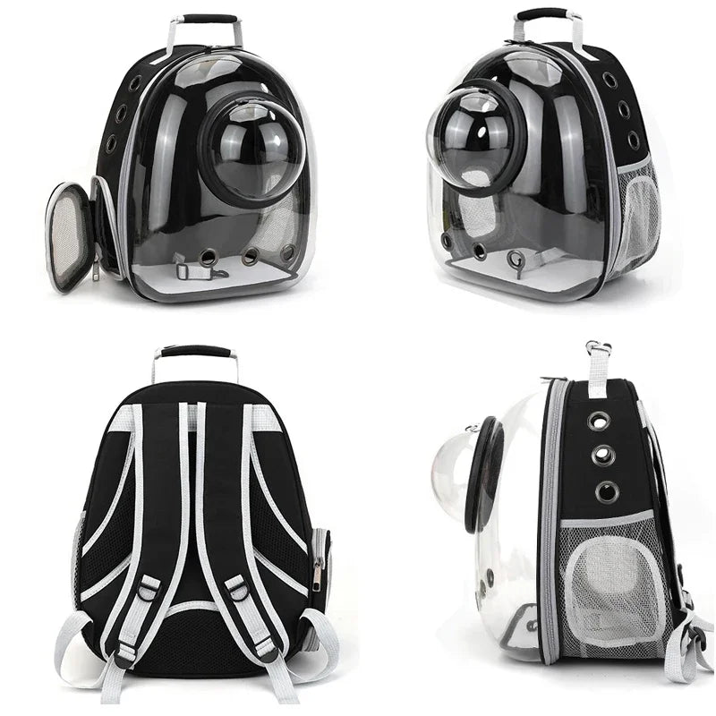 Premium Transparent Breathable SpaceCapsule Pet Backpack Lightweight Portable Carrier Bag for Cats Dogs Travel Outdoor Transport