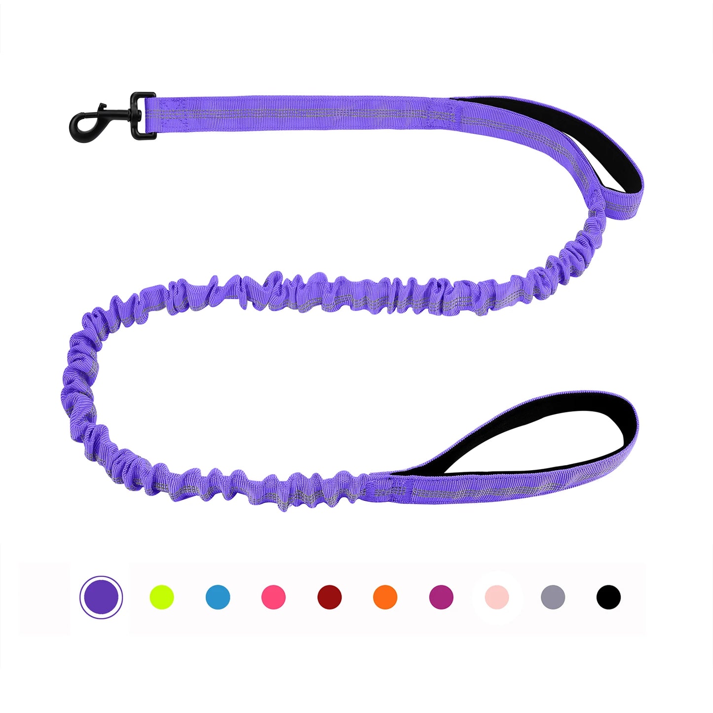 Bungee Dog Leash, Heavy Duty Dog Leash with Shock Absorption, 2 Padded Handles Training Leash, Improved Dog Safety and Comfort